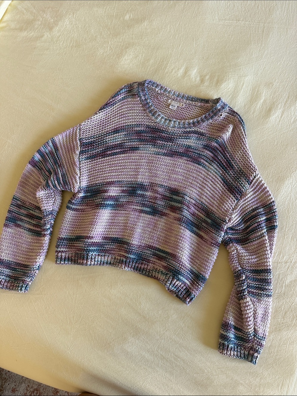 Billabong Lavender & Multi-Stripe Crewneck Sweater